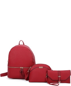 Fashion Classic Backpack 3-in-1 Set LF21114T3 RED